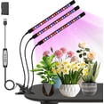 thumbnail image 1 of Grow Lights for Indoor Plants Heads LED Full Spectrum Lamps With Clips Diable Levels and //H Timer for Growing, 1 of 7