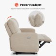 thumbnail image 3 of MCombo 60.2" Wall Hugger Power Reclining Loveseat Sofa with Adjustable Headrest, RV Recliner Loveseat with USB and Type C Charge Ports for Small Spaces 6924 (Beige), 3 of 7