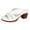 White, variant on Floral Chunky Heels for Women Low Block Heel Sandals Platform Heeled Slippers Shoes Slip on Travel Casual Sandal White Size 6