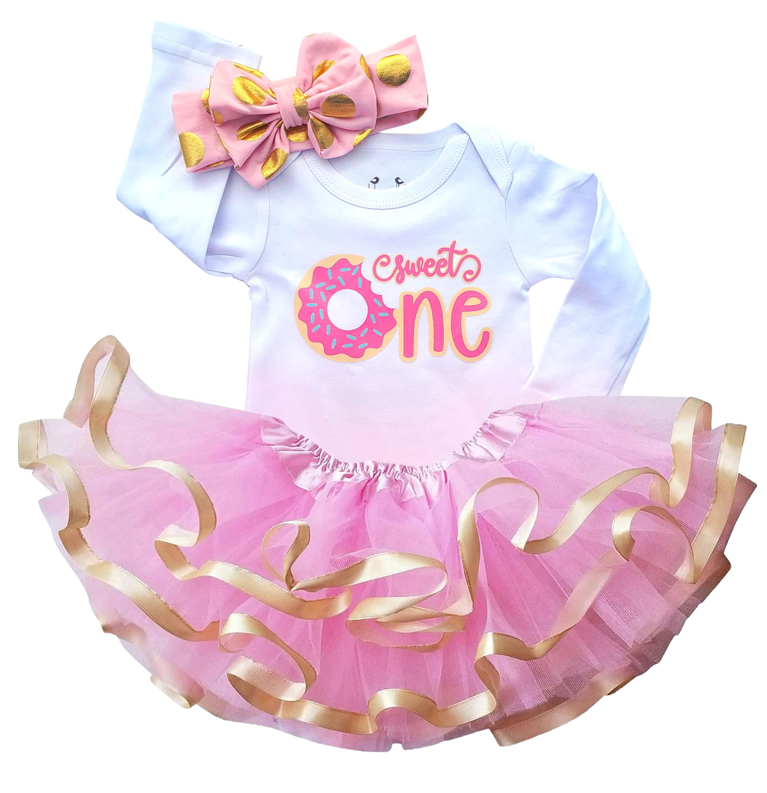 1st Donut First Birthday Baby Girl Tutu Outfit Sweet One