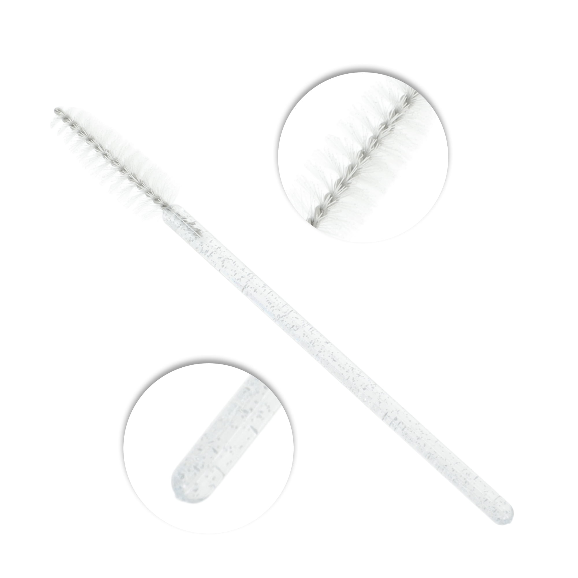 Unique Bargains 100 Pcs Portable Eyelash Brush with Protective Case for Vacation White