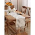thumbnail image 2 of GHSDFBB Burlap Linen Table Runner Boho Style, Handmade Rustic Cream Check Table Runner Decorative for Home Dining,Coffee,Tea,Kitchen,13*90 Inches Long, 2 of 6