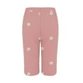 thumbnail image 5 of Zszcpp High Waisted Shorts Women Comfort Cotton Floral Breathable Knee Length Fresh Vogue Linen Thin Print Trousers Casual Trouser, 5 of 5
