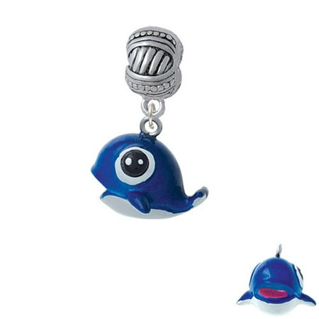 - Resin Blue Baby Whale - Large Rope with Cross Beads Charm Bead