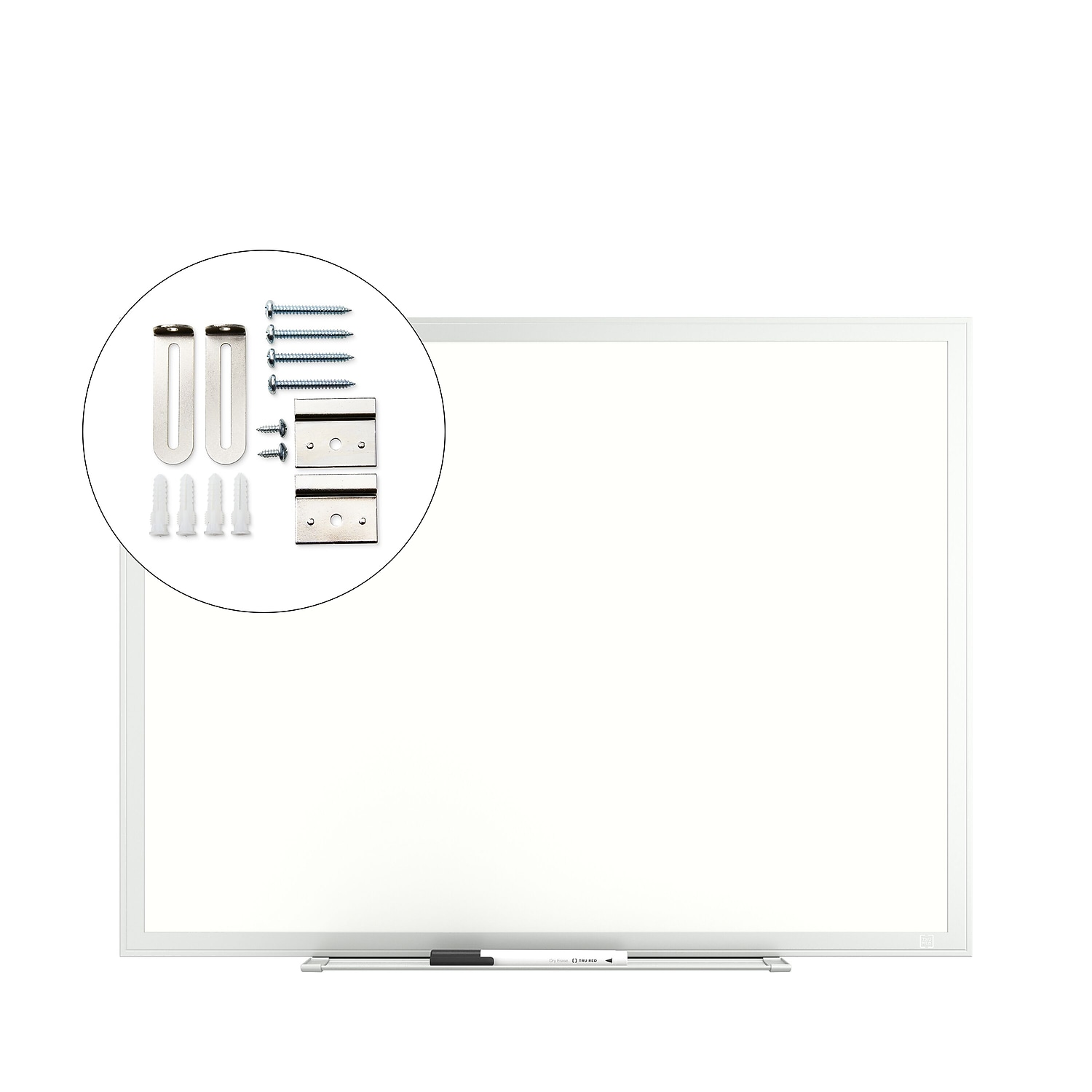 Staples TRU RED Melamine Dry Erase Board Gray Frame 2' x 1.5' (TR59356)