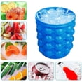 thumbnail image 1 of Bandeja de hielo con molde para cubitos de hielo, cubo de hielo de silicona grande, (2 en 1) fabricante de cubitos de hielo, redondo, portátil (azul oscuro) Zhivalor WMZL-1885, 1 of 4