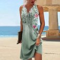 thumbnail image 1 of Vestido corto de moda sin mangas para mujer Vestido midi elegante Traje de vacaciones estampado FLhrweasw  Para estrenar, 1 of 9
