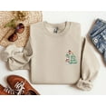 thumbnail image 2 of Embroideried Snowman Christmas Tree Sweatshirt | Cute Holiday Winter Pullover, 2 of 7