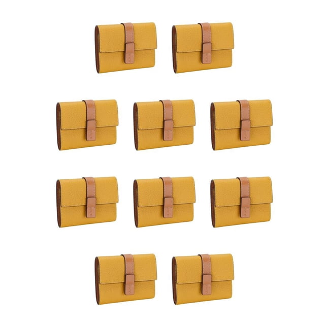 Qarigey Monedero Rectangular para mujer, tríptico, Color sólido, con cremallera, tarjetero, compartimento para efectivo, carpeta de fotos, Amarillo 10Conjunto