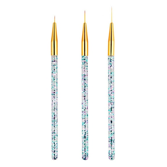 Pnellth 3Pcs Nail Drawing Pens Unique Pattern Ultra-thin Acrylic Nail Art Carving Pens DIY Manicure Gadget for Women Golden