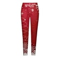 thumbnail image 4 of DeHolifer Women Christmas Leggings Plus Size High Waist Workout Pants Tummy Control Printed Holiday Legging Tights Yoga Pants Red XL, 4 of 5