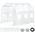 thumbnail image 5 of NAWAY 20'x10'x7' Outdoor Walk-in Greenhouse,Watering System,1 Zipper Door,6 Roll-up Windows,Thickened Galvanised Steel,White, 5 of 6