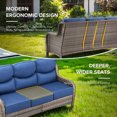 thumbnail image 6 of Jentlehouse Outdoor Patio 3-Seat Sofa,Wicker Rattan Patio Couch with Deep Seat Thick Cushions High Back All-Weather Outdoor Sofa for Balcony Porch Deck Lawn, 6 of 7