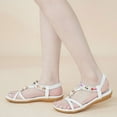 thumbnail image 6 of Ablanczoom Sandals Womens：Beaded Comfortable Elastic Band Women Flat Sandals, 6 of 6