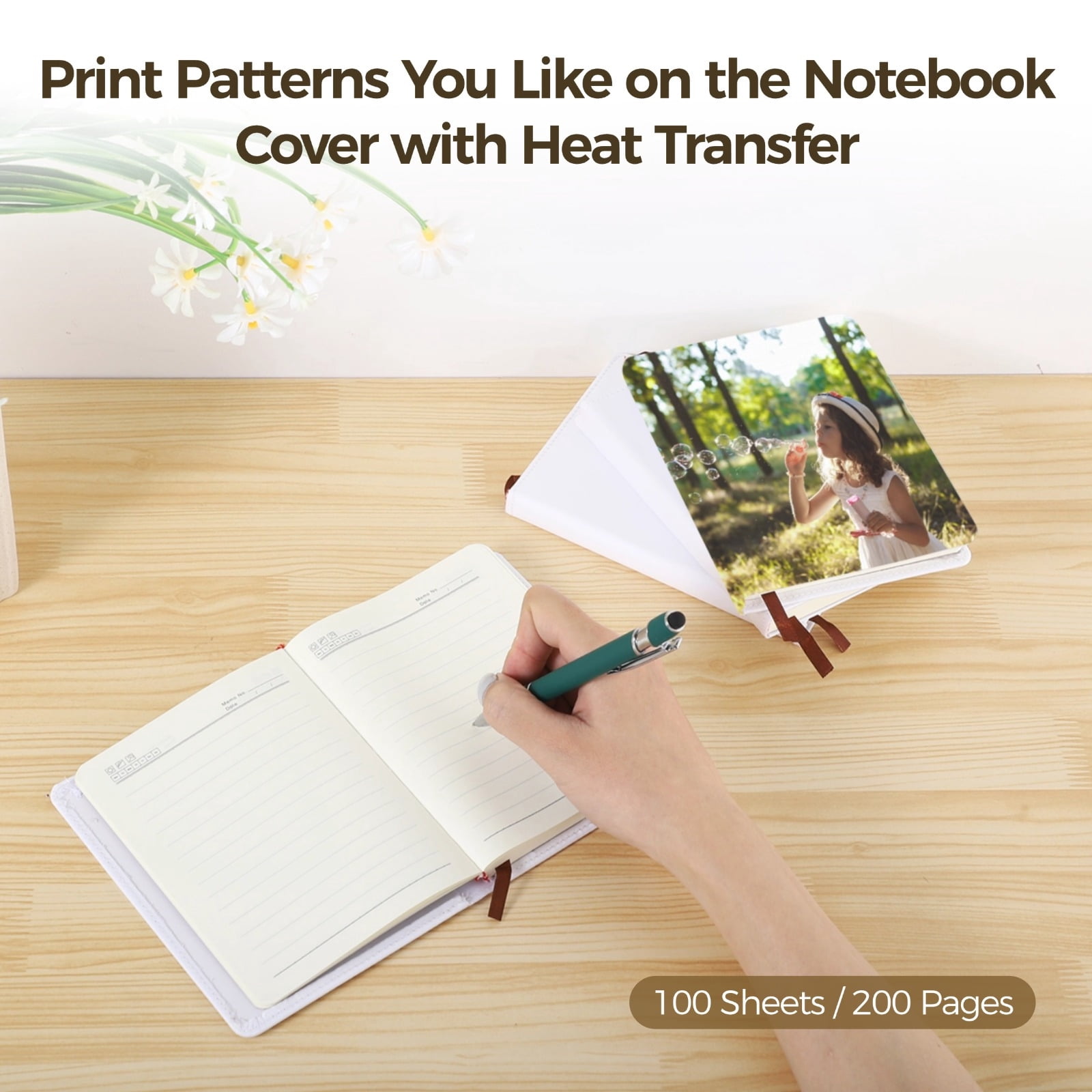 4 Pcs Sublimation Blank Notebooks, Customizable Faux Leather Journals, DIY A6 Hardcover Notepads, Office Supplies, 200 Pages