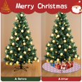 thumbnail image 4 of 30 Inch Christmas Tree Skirt – Velvet Plush Tree Mat, Soft Thickened Polyester with Red Ties, Single-Sided Printing, Available in 30in/36in/48in, Perfect for Holiday Xmas Tree Decoration, 4 of 7