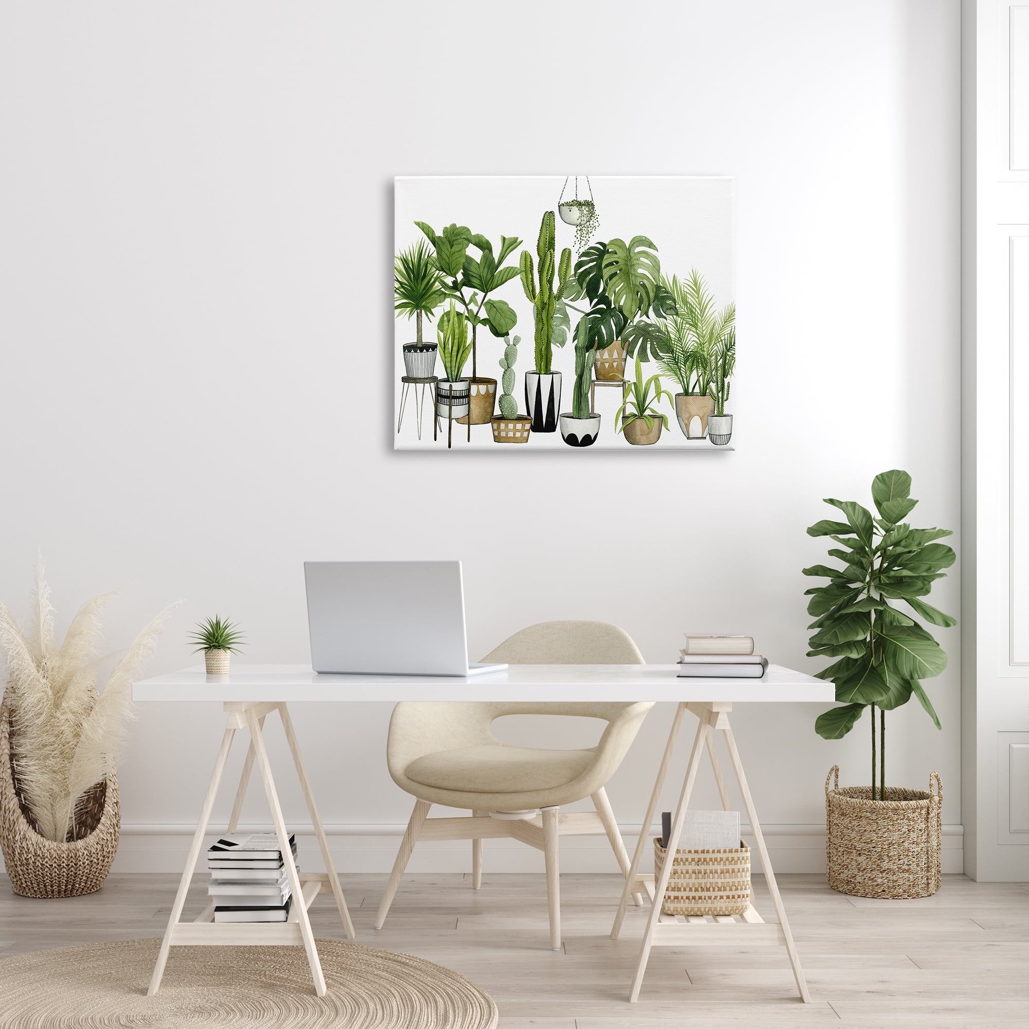 Stupell Plant Scene Cacti and Succulents in Pots Canvas Art, 30 x 40