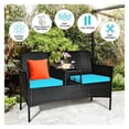 thumbnail image 4 of Wicker Patio Conversation Set with Table - Outdoor Furniture with Cushions, Weather Resistant PE Rattan, Modern Design for Backyard, Porch, Balcony, 4 of 9