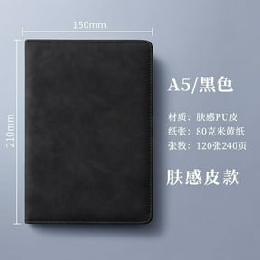 JingChun Grid Journal A5 - Vegan Leather Hard Cover, Ideal for Work, Travel - Pocket, Magnetic Closure