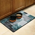 thumbnail image 3 of Dog Cat Food Mat, Dog Mat for Food and Water, Pet Dog Cat Bowl Mat, Non-Slip Super Absorbent Cat Feeding Mat with Turquoise Modern,17inx30in, 3 of 7