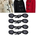 thumbnail image 1 of 4 pares de de cuero PU para coser ujetadores de botón de cuer chaqueta capa bolsas de lona, ​​manualidades hechas a Negro Macarena Cierre de palanca de cuerno, 1 of 8