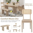 thumbnail image 3 of Euroco 6-Piece Wooden Dining Chairs Set,Modern Kitchen Table Chairs & Bench Set for 6,Natural, 3 of 7