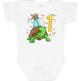 thumbnail image 3 of Inktastic 1st Birthday Cute Turtle in Party Hat with Confetti Boys or Girls Baby Bodysuit, 3 of 5