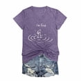 thumbnail image 2 of Active Tops Women T-Shirts I'm Fine Tee Shirt Funny Graphic T Shirts For Women Loose Fit Sarcastic Saying Purple L, 2 of 4
