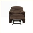 thumbnail image 3 of Recliners, Casual Chocolate Microfiber Motion Recliner | Synthetic Wood Frame | 3'' Wall Clearance, 3 of 7