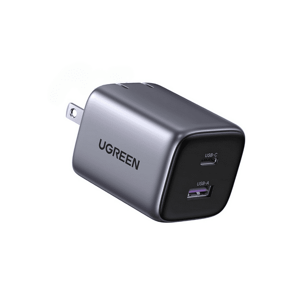 Cargador 2 en 1 de 35W Ugreen Nexode 1 Usb-C, 1 Usb-A de Carga Rápida