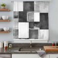 thumbnail image 5 of Grey Geometric Sheer Curtains 108 Inches Extra Long, Vintage Oil Painting Contemporary Light Filering Curtains, Privacy Drapes Simi Floor to Veiling Curtain for Living Room Bedroom Window Treatment, 5 of 9