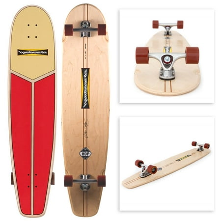 Hamboards Huntington Hop - Handcrafted Longboard Skateboard For Landsurfing & Cruising - Laminated Birch & Maple (Best Loaded Longboard For Cruising)