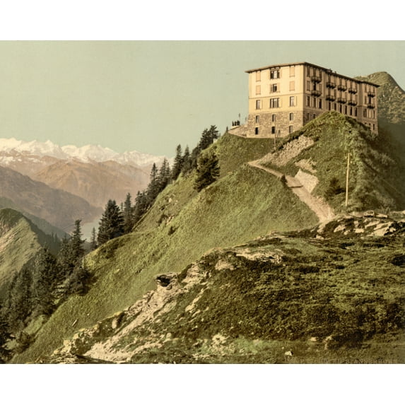 Print: Hotel, Stanserhorn, Switzerland, circa 1890