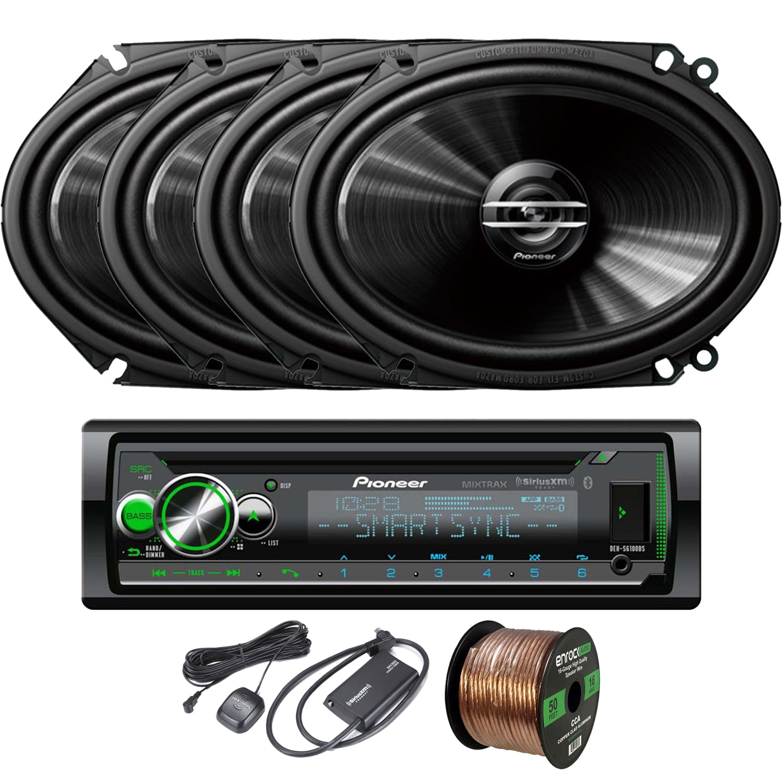 Pioneer DEHS6100BS CD/Bluetooth SiriusXM Ready SingleDIN Receiver, 4