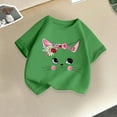thumbnail image 2 of BXSRUTA Boys and Girls Summer Round Neck Short Sleeve Cute Cat Print T-Shirt, Soft Breathable Polyester Casual Tee for Kids Ages 2-14, 2 of 4