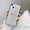 White, variant on for iPhone 14 Bling Case, Glitter Diamond Sequins Case Small Credit Card Cash Holder Wallet Case with Shiny Crossbody Chain Hard PC Back Protective Girly Stand Case White