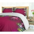 thumbnail image 5 of Ambesonne Christmas Duvet Cover Set, Tree Balls Snowflakes, Queen, Magenta Green White, 5 of 6