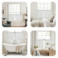 thumbnail image 5 of CURTAINKING Cream White Kitchen Curtains 24 inch Linen Textured Cafe Curtains for Bathroom Farmhouse Light Filtering Tier Curtains Rod Pocket 2 Panels, 5 of 9