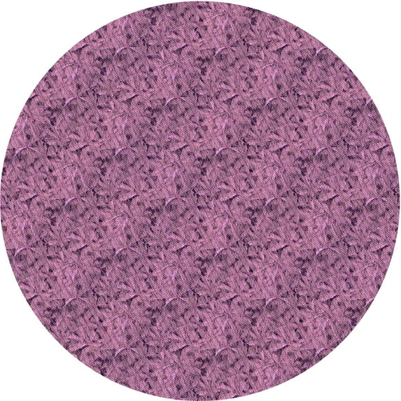 Ahgly Company Indoor Round Patterned Raspberry Purple Area Rugs, 6' Round