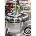 thumbnail image 5 of Round Outdoor Tablecloth With Umbrella Hole And Zipper– Abstract Explosion Tie Dye Waterproof Patio Table Cover for Party, Picnic, Backyard, 60" Dia. , Black White, 5 of 8