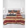 thumbnail image 3 of Vintage American Flag Full Size Down Alternative Comforter, Lightweight Comforter Quilt Bedding Set with Pillow Shams Retro US Flag White Red Blue All Seasons Bed Comforter Duvet Insert 78"x90", 3 of 7