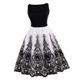 thumbnail image 1 of Vintage 50s Floral Swing Dress Vestido formal sin mangas de cintura alta para mujer Blanco Negro 4XL 外贸 新款 S S 60S 复古 黑白 - 黑白 绣花 -3XL Sunnimix vestido vintage para mujer, 1 of 8