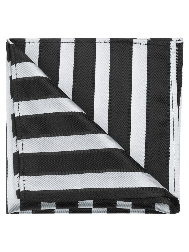Vesuvio Napoli BLACK and WHITE Stripes Design Handkerchief Pocket Vesuvio Napoli BLACK and WHITE Stripes Design Handkerchief Pocket