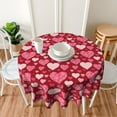 thumbnail image 3 of Valentines Day Tablecloth,Round Tablecloth 60 Inch,Love Heart Table Cloth Water Resistant Washable Polyester Table Cover for Kitchen Dining Table Party Decorations, 3 of 6