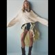 thumbnail image 5 of Sudadera Informal con Bloques de Color para Mujer, Larga, Cuello Redondo, Corte Holgado Albaricoque L, 5 of 8