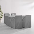 thumbnail image 2 of Crosley Furniture 5-Piece Vinyl Outdoor Dining Furniture Cover Set in Gray, 2 of 10