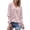 Pink, variant on Women's Tops Dressy Casual V Neck Puff Long Sleeve Shirts Oversized Soft Tunic Top for Business Work Office