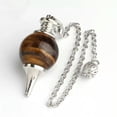 thumbnail image 2 of K-KED Natural Quartz Crystal Pendant Chakra Bead Dowsing Stone Pendulum Reiki Necklace-Tiger's Eye Quartz, 2 of 6