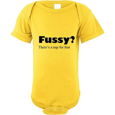 

Fussy There s A Nap For That Infant Toddler Baby Cotton Bodysuit One Piece Yellow Zest 6 Months