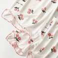 thumbnail image 4 of KPOPLK Toddler Baby Girl Summer Outfit Short Sleeve Crewneck Cute Print T Shirt Top Shorts Set Cute Infant Waffle Clothes(18-24 Months,White), 4 of 4